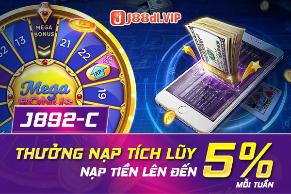 Thưởng nạp tích luỹ tiền nạp lên đến 5% mỗi tuần